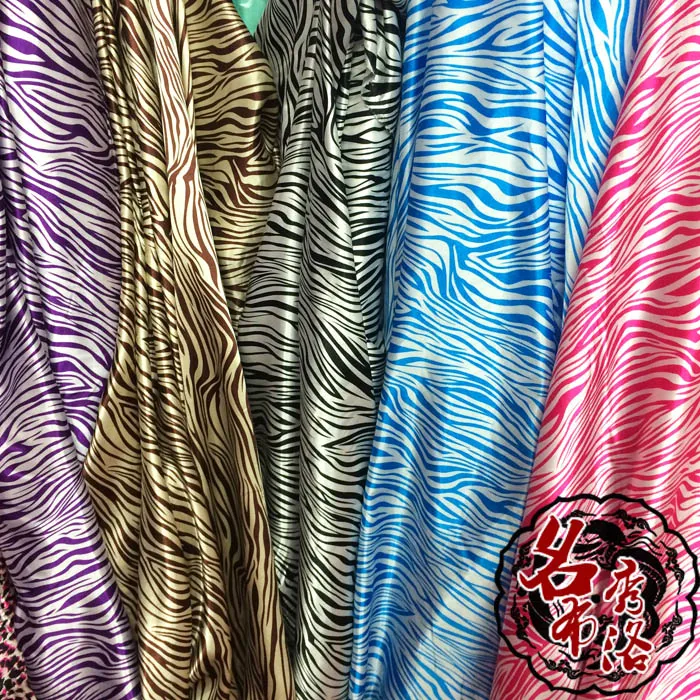 

Tissus Au Metre Tissus Free Shipping Printing Color Butyl Satin Zebra Emulation Silk Clothes Cos Dress In Line Scarf Fabrics