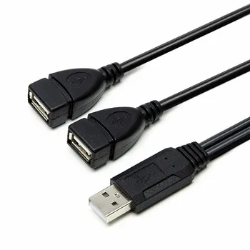 

35cm USB 2.0 Male To Dual USB Female Jack Splitter 2 Port USB Hub Data Cable