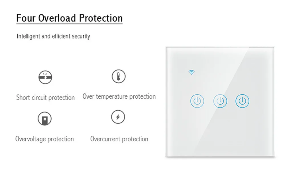 1/2/3 местный 1 позиционный Smart Wi-Fi настенный светильник переключатель Защитное стекло для смартфонов панель Сенсорный настенный выключатель, совместим с Google Home, Alexa