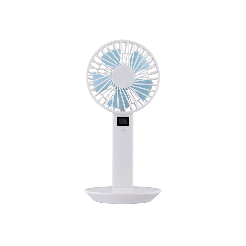 

Creative Desktop Power Display Usb Charging Three-speed Mute Handheld Small Microphone Fan Summer Portable Small Fan