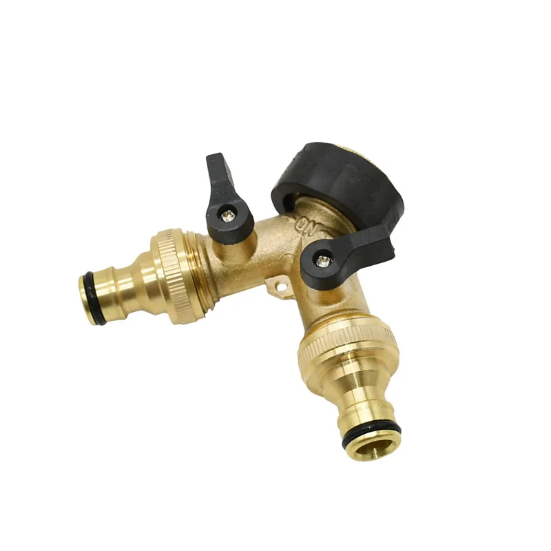 Brass Female 3/4" 2 way tap water splitter 5/8" garden tap Y Quick connector Irrigation valve Hose Pipe adapter 1pcs