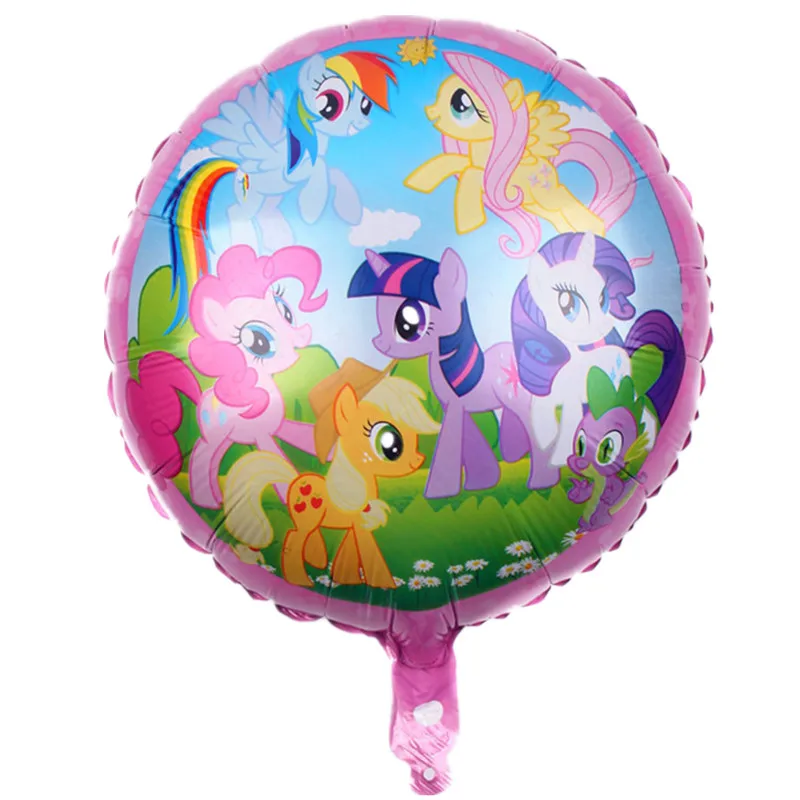 1 шт. My Little Pony тема 18 дюймов мультфильм круглый в форме сердца алюминиевый шар ребенок с днем рождения комната рождественские украшения
