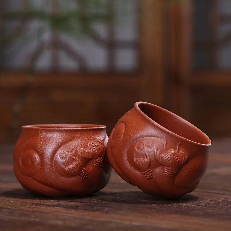 Yixing глина чайная чашка оптом красная глина Дракон рыба мастер чашка полностью ручной работы чайный сервиз аксессуары