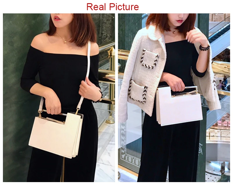 Fashion Metal Handle Box Type Women Handbags Organ Design Pu Women's Shoulder Bags Luxury Messenger Crossbody Bag Ladies Totes (3)