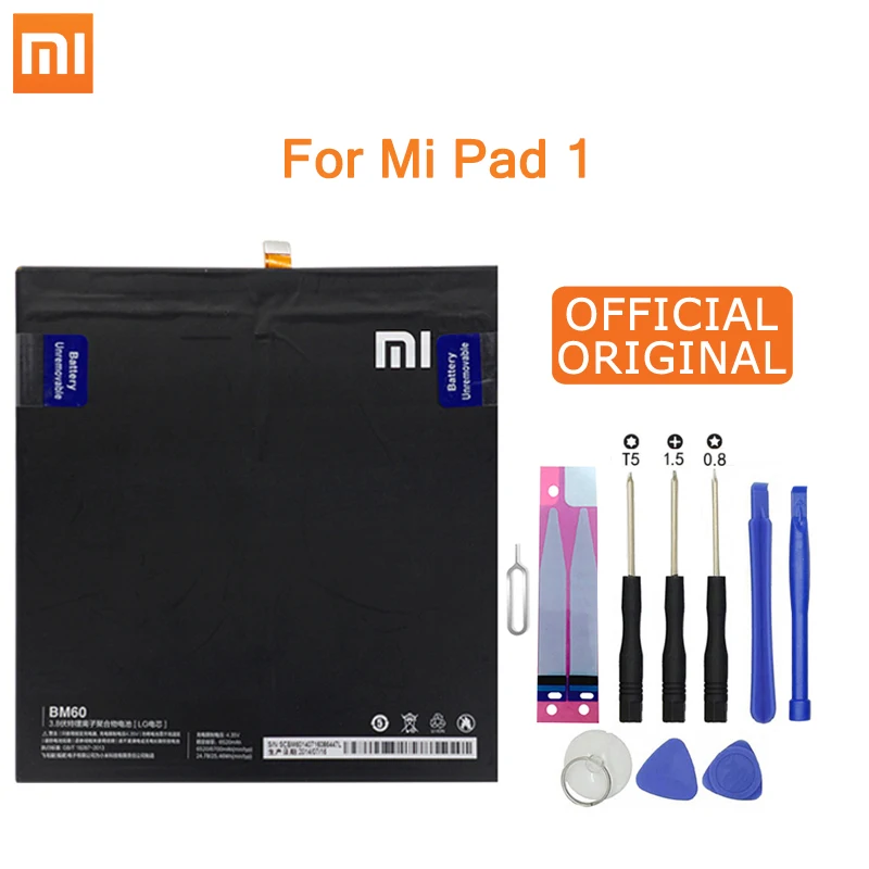 Дешево Сменный аккумулятор для планшета Xiao mi BM60 для Xiao mi Pad 1 mi pad 1 A0101 6520 мАч