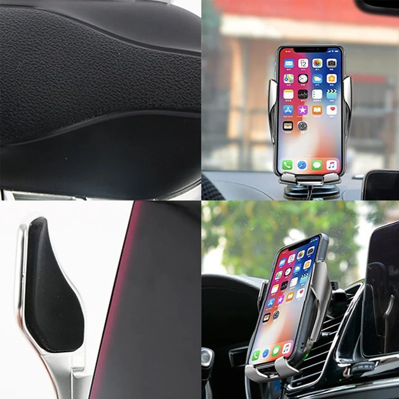 Автоматический зажим Smart IR сенсор Автомобильный держатель беспроводного зарядного устройства Беспроводное зарядное устройство телефон быстрый беспроводной автомобильный зарядный держатель