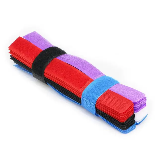 50pcs Colourful Reusable Fastening Wire Cable Ties Organizer Cord Cable Tie Rope Holder for Laptop PC TV Reusable Cable Ties Multi-Colour 2