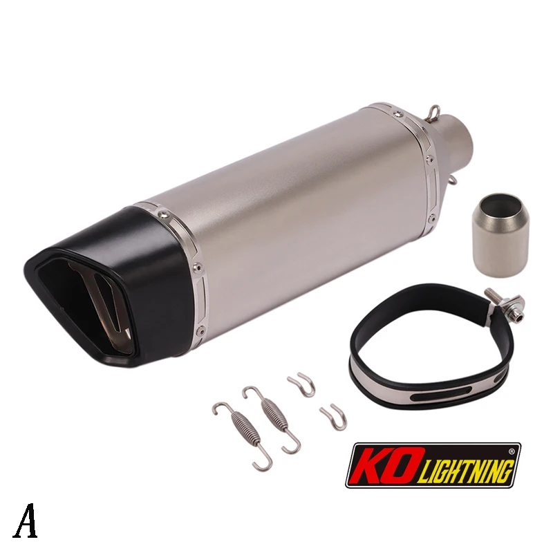51mm Universal Motorcycle Exhaust Tail Pipe With Silencer Stainless Steel 470mm Exhaust System Modified For ATV Street Bike