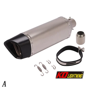 51mm Universal Motorcycle Exhaust Tail Pipe With Silencer Stainless Steel 470mm Exhaust System Modified For ATV Street Bike