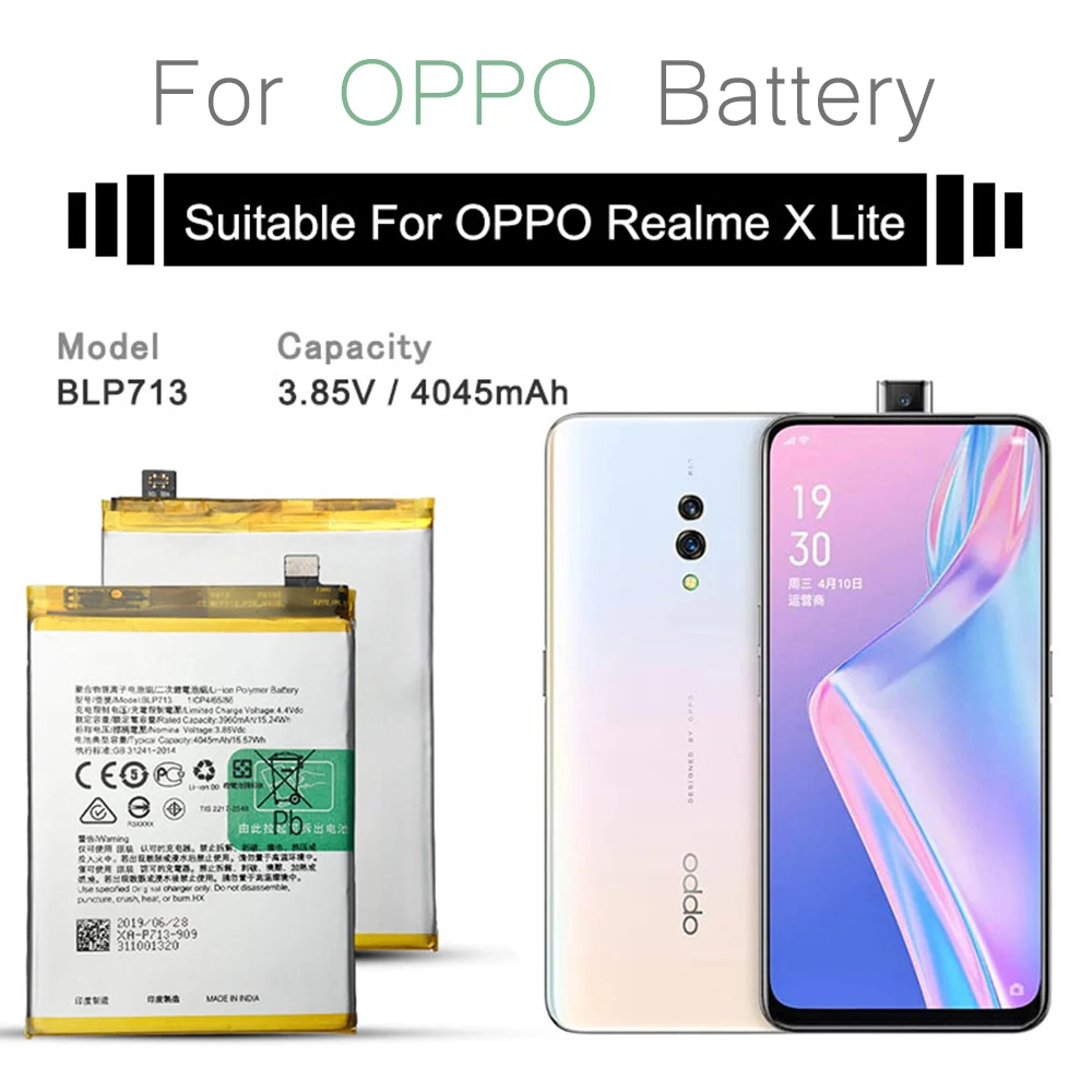 YILIZOMANA аккумулятор большой емкости BLP713 для OPPO Realme X Lite 4050 мАч Сменные Аккумуляторы с бесплатными инструментами