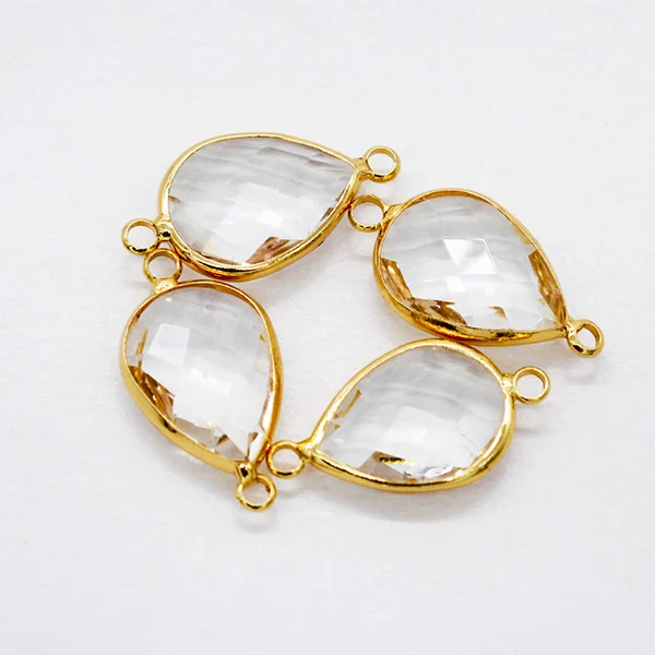 clear 12p10x14mm 13x18 мм слезы Стразы обрамленное Стекло Подвеска крепления для ожерелий вышитые бисером серьги 2-петля ювелирные изделия бусины с подвеской - Цвет: clear