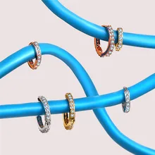 17 км 1PC 6/8/10 мм из нержавеющей стали, Кристаллические серьги для Для женщин модные пирсинга хрящей гибкие жемчужина серьги в виде колец, ювелирное изделие для тела