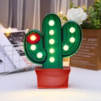 

Cactus Shape LED Night Light Battery Children Bedroom Living Room Home Decorative Lamp Plastic Energy Save Lighting