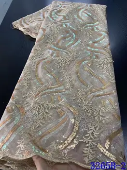 

High Quality Sequins Lace Fabrics 2020 Latest African Sequence Lace Fabric for Bridal Lace Nigerian Net Lace Fabric YYZ7873