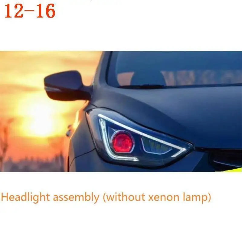 Боковой указатель поворота внешний стиль авто Drl светодиодные дневные ходовые части фары автомобильные фары в сборе для hyundai Elantra