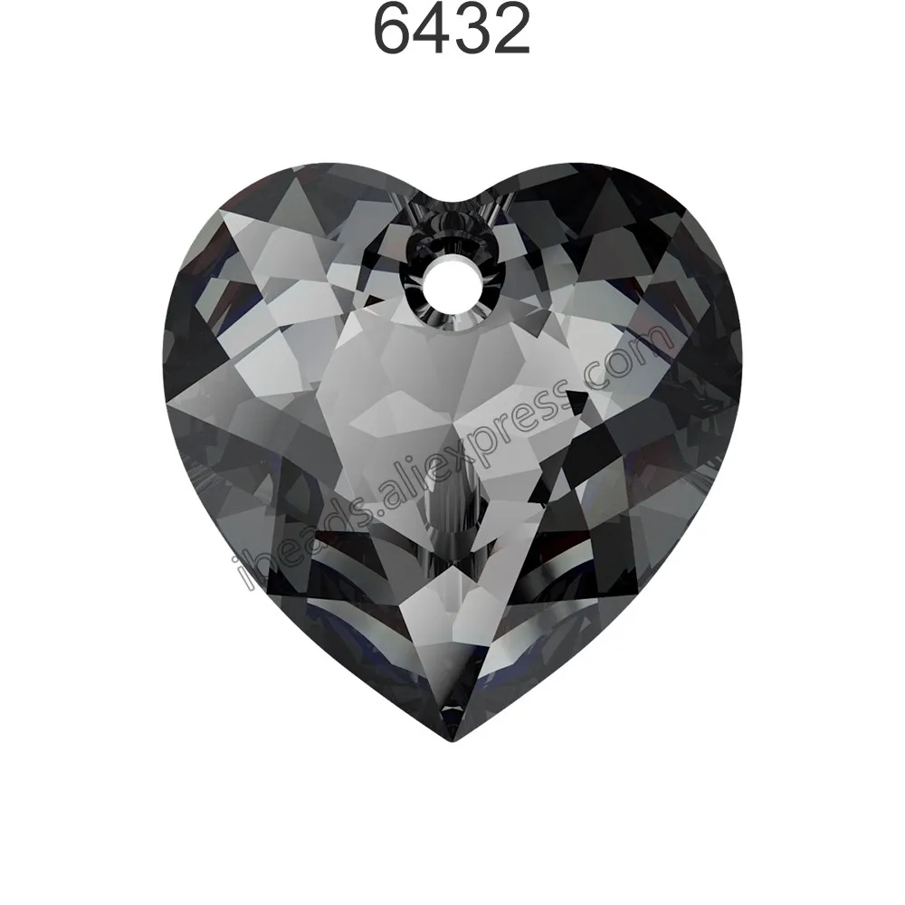 Новинка(1 шт.) Кристалл от Swarovski 6432 кулон в форме сердца Свободные Стразы, Шарм для изготовления ожерелья своими руками - Color: Crystal 001 SINI