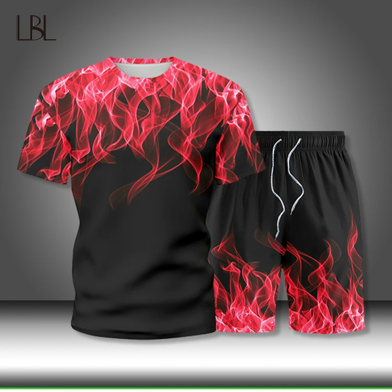 T-Shirts Tracksuit Clothing 2piece-Set Shorts Jogging Men Streetswear Casual New Summer
