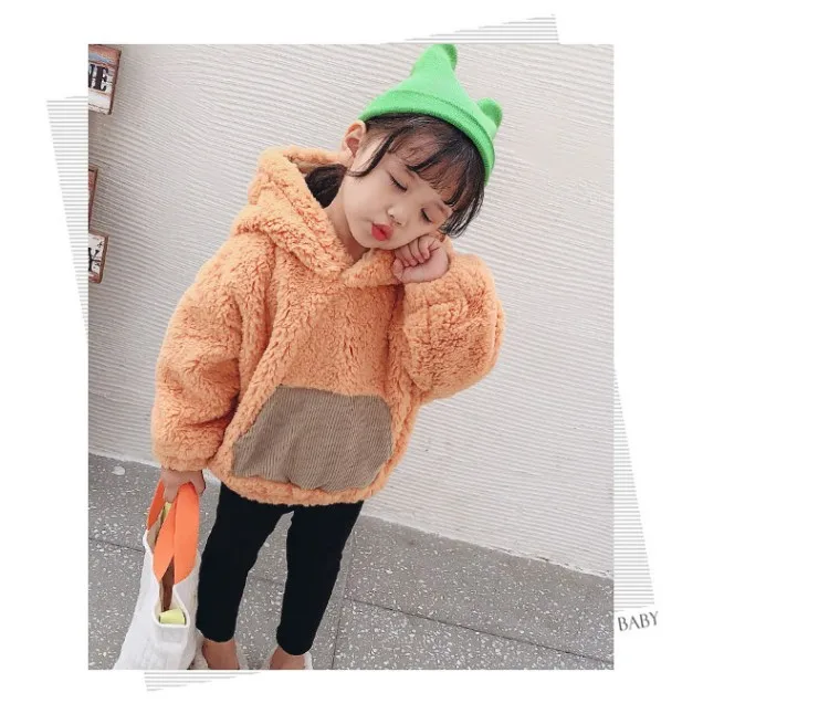 Новинка; корейский стиль; зимняя милая куртка из искусственного меха с заячьими ушками; теплая плотная толстовка с капюшоном и длинными рукавами для девочек