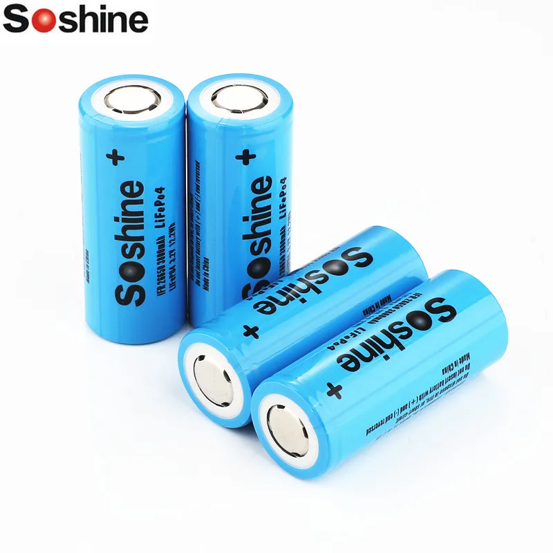 Оригинальный аккумулятор Soshine 26650 Li-Ion IFR 3 2 в 3800 мАч Аккумулятор LiFePO4 | Электроника