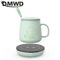 DMWD Portable Electric Hot Plate Baby Milk Warmer Tea Coffee Water Heater Heating Cup Pad Thermostat Coaster For Office 220V 2