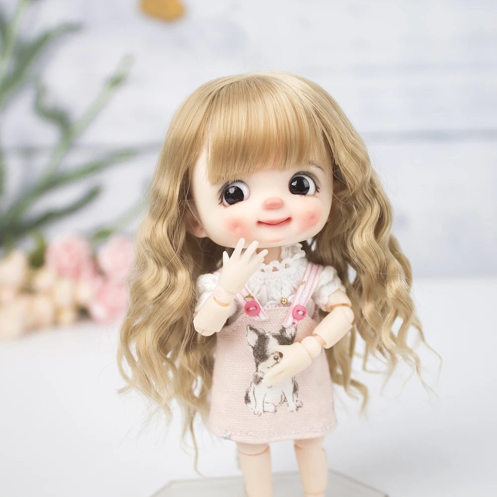 Высокое качество Muziwig 1/8 BJD& Kurhn кукла парик из мягкого волокна Боб волосы для 14-15 см диаметр куклы - Цвет: 24