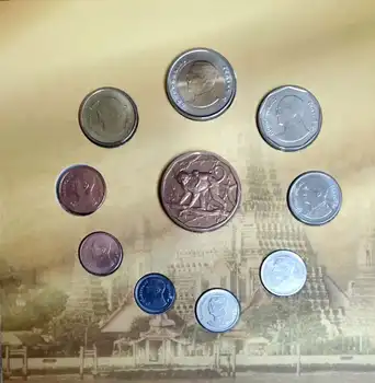 

Set 9Pcs Thailand Coins Old Edition East South Asia 100% Real Coin New UNC with Album