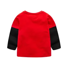 Осенняя детская футболка с длинными рукавами; коллекция года; Верхняя одежда для детей; детская футболка из чистого хлопка; заводской выбор