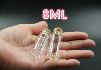 

50PCS 22*45mm 8ml Glass Bottles Wishing Bottle Empty Sample Storage Jars with Cork Stoppers Home Storage Organization Glass Jars