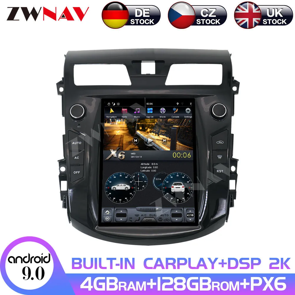 

Android 9.0 4+128G PX6 GPS Vertical Tesla With DSP Carplay Car Multimedia Player For NISSAN TEANA 2013 -2018 Radio No DVD