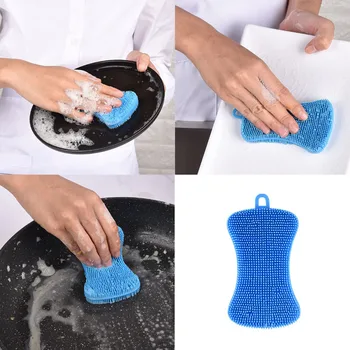 

Dishwashing Brush Silicone Antibacterial Dishwashing Brush Pot Frying Pan Kitchen Cleaning Pad Scrubbing Kitchen Accessories