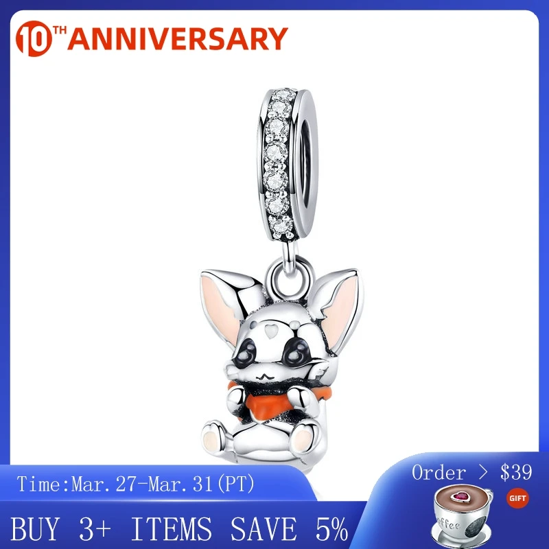 

CodeMonkey Enamel Silver Charms for Women Jewelry Making Animal Bunny Pendants for Necklace Fit Original Charm Bracelet 3mm C072