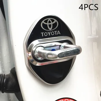

for toyota camry chr corolla rav4 yaris prius Car Door Lock Protective Cover sticker stainless steel accessories car styling