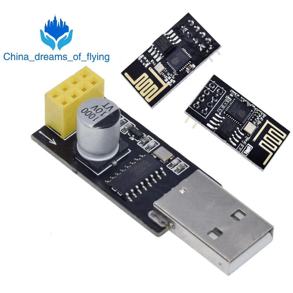 Адаптер программатора ESP01 UART GPIO0 Женский адаптер ESP8266 CH340G USB в последовательный