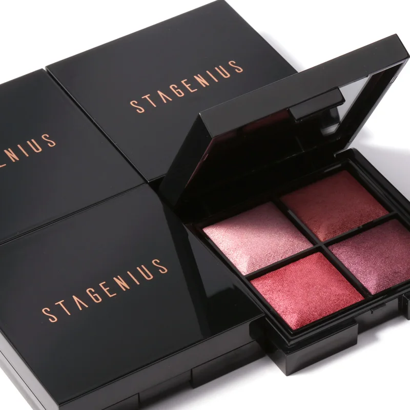 STAGENIUS 4 colors Glitter Eyeshadow Natural Professional High Pigment Long Lasting Eye Shadow Palette New Year Eye Makeup