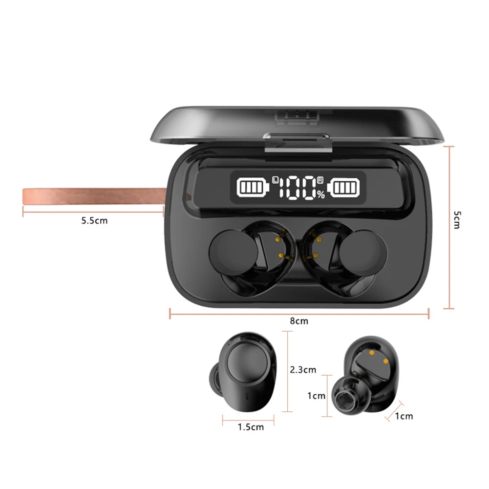 Wireless Headphones TWS Earphones Bluetooth 5 1 Headphone with Mic IPX7 Waterproof Gaming Headsets Touch Control Music Earbuds