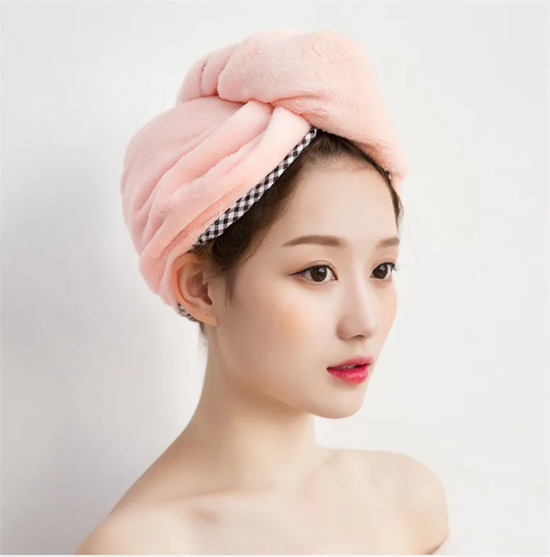 Hair Towel Wrap Turban Microfiber Fast Drying Shower Towel, Anti Frizz Magic Dryer, Dry Hair Hat, Wrapped Bath Cap(R249