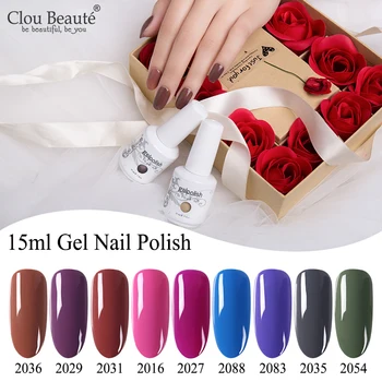 

Clou Beaute 2pcs/lot Gel Polish UV LED Nail Varnish For Manicure Primer Gel Varnish Soak Off Gel Nude Red Hybrid Nail Polish