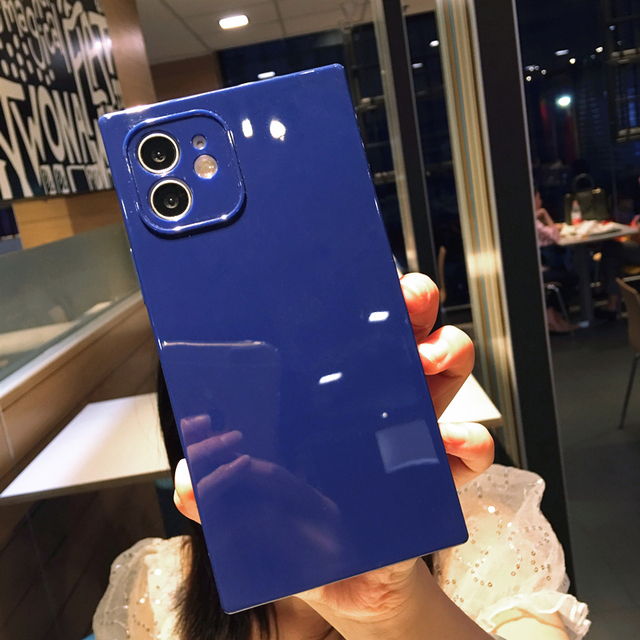 Case For iPhone 12 11 Pro 13Pro Max X XR XS Max 7 8 Plus SE 2020 13 Mini Luxury Square Design Candy Colors Soft TPU Cover