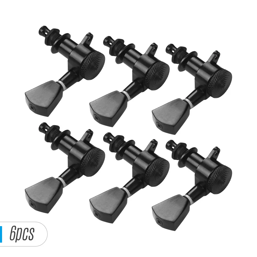 Type 5 Black 6 шт. 3L3R гитарные струнные колышки, блокирующие шпиндельные головки, ручки для акустические электрогитары, запасные аксессуары - Цвет: Type 5 Black