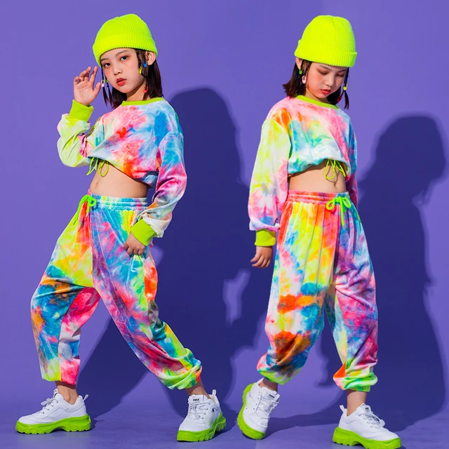 Ropa de Hip hop para suéteres multicolor, pantalones informales para niña, ropa de salón, ropa de escenario, ropa de carnaval, novedad de _ - AliExpress Mobile