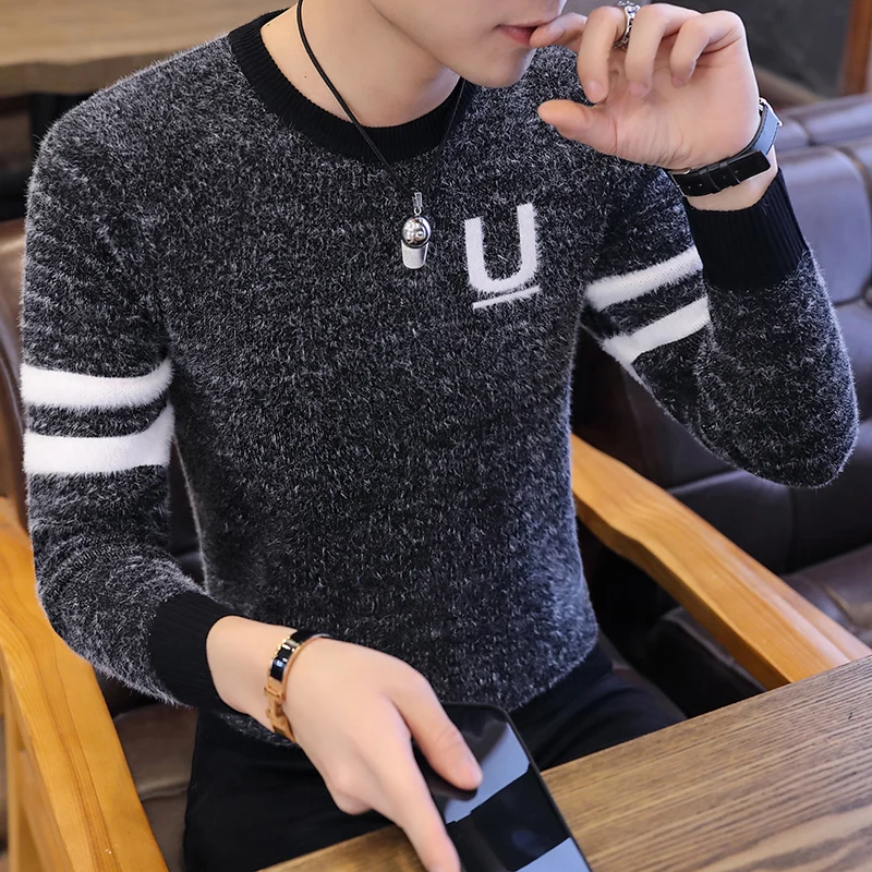 Autumn Winter Men'S Sweater Men'S Autumn Winter Men'S Solid Color Casual Sweater Men's Slim Fit Brand Knitted Pullovers