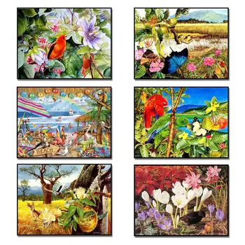 

Diamond Painting Flowers with Birds 5D DIY Diamond Embroidery Beaded Cross Stitch Full Square/Round Rhinestones Mosaic Pattern