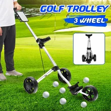 Golf Trolley Cart Golf-Pull-Cart Foldable 3-Wheels Manual Iron Push-Pull Aluminium-Alloy