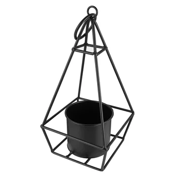 

Decorative Wrought Iron Geometric Hanging Basket Flower Pot for Indoor and Outdoor