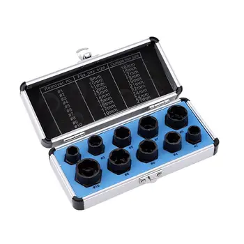 

11 in 1 Damaged Nut Extractor Set Broken Bolts Remover Extractor for Easily Removing Hardness Nuts - Type High