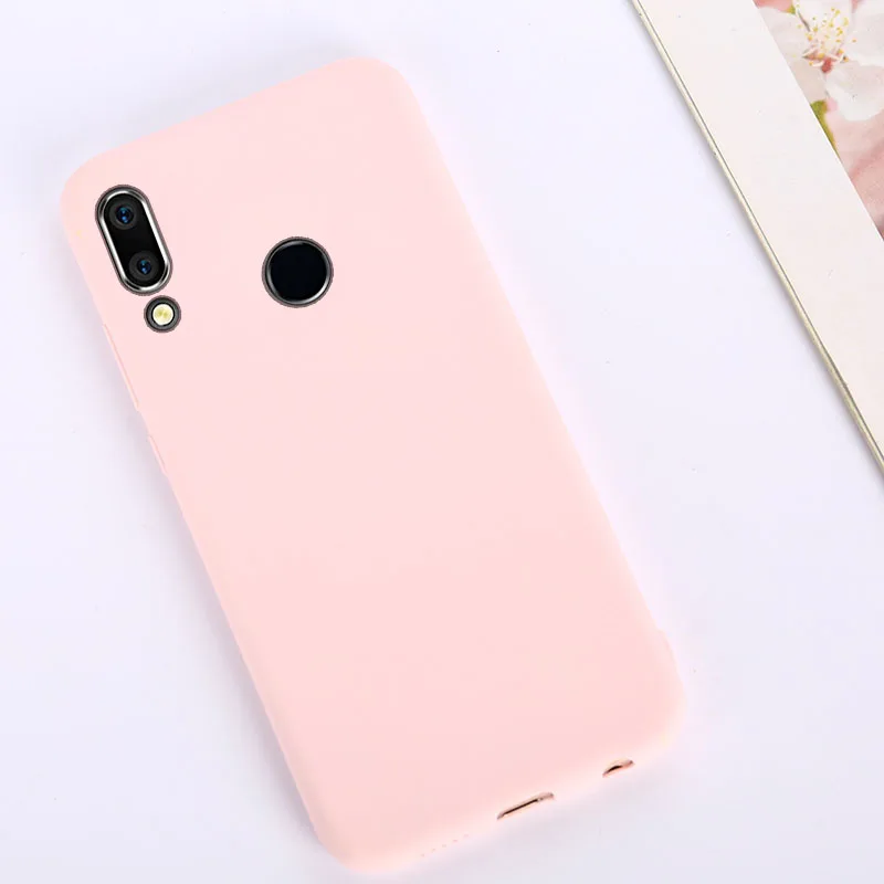 Для huawei Y7 Pro Y6 Prime Y9 P Smart однотонный Мягкий чехол из ТПУ силиконовый чехол для huawei P30 Lite Nova 4e - Цвет: Pink