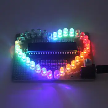 

DIY Kit Heart shaped LED Colorful Light Water Electronic Flashing Set Gift
