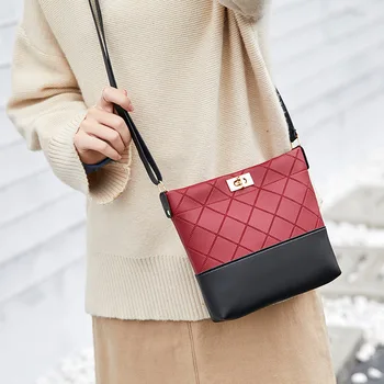 

Fashion Shoulder Bag Women Small Handbag Rhombic Patchwork Ladies Purse