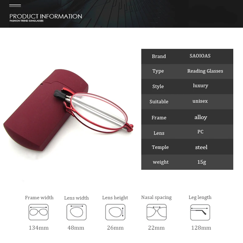 SAOIOAS Титан сплав складные очки для чтения Для мужчин Для женщин вращающийся оптическая компьютерная мини кошелек очки диоптрий 1,0 1,5 2,0 3