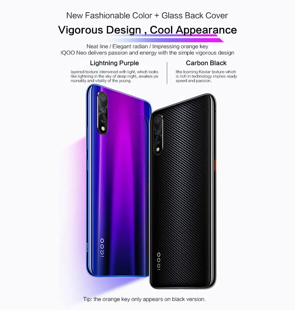 Cheap VIVO IQOO Neo smartphone 6.38" AMOLED Full Screen 1080*2340 Snapdragon 845 Octa Core 4500mAh Smartphone 22.5W Flahsing Charge 8